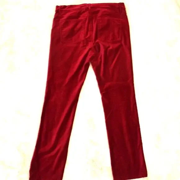 Lauren Ralph Lauren VTG 90s Bright Red Pant Sz 10 Velvety Soft Boot Cut Mid Rise - Picture 9 of 13